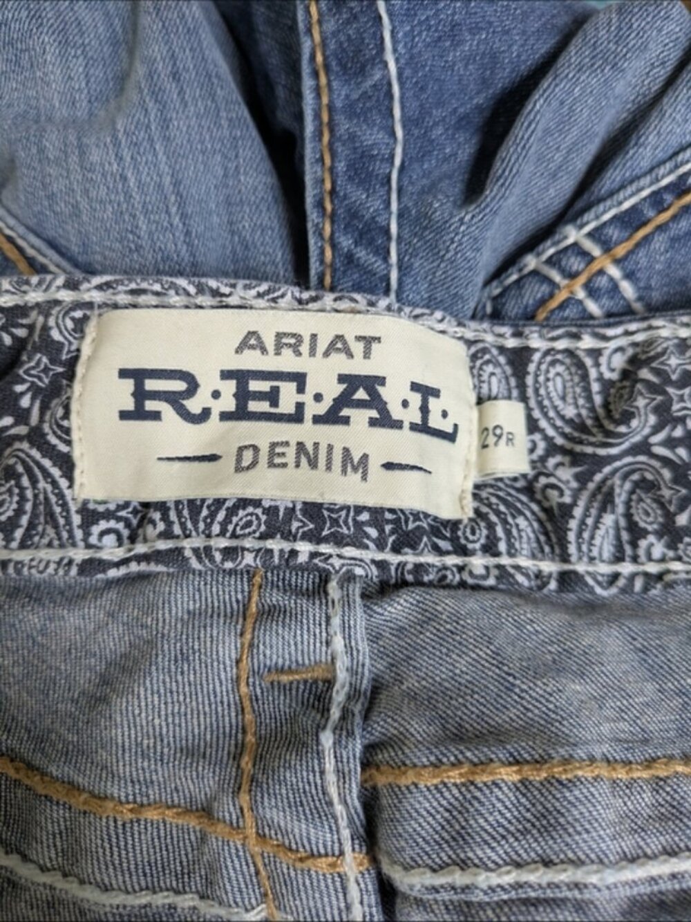 Ariat R.E.A.L. Mid Rise Stretch Whipstitch Boot Cut Jean Size 29 - Picture 8 of 11